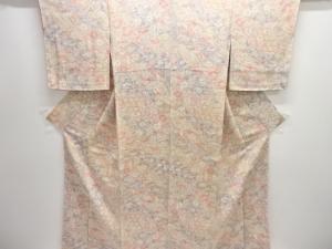 縮緬地　花模様小紋着物